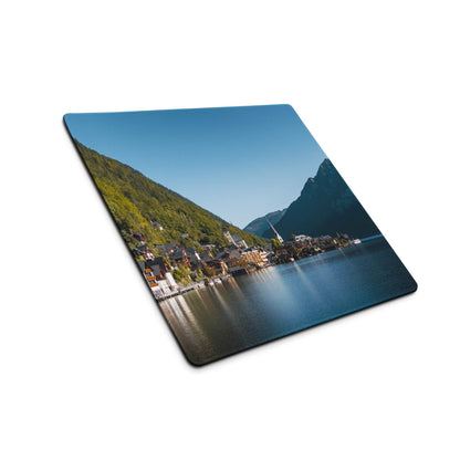Hallstatt village scenic square gaming mouse pad with non-slip base