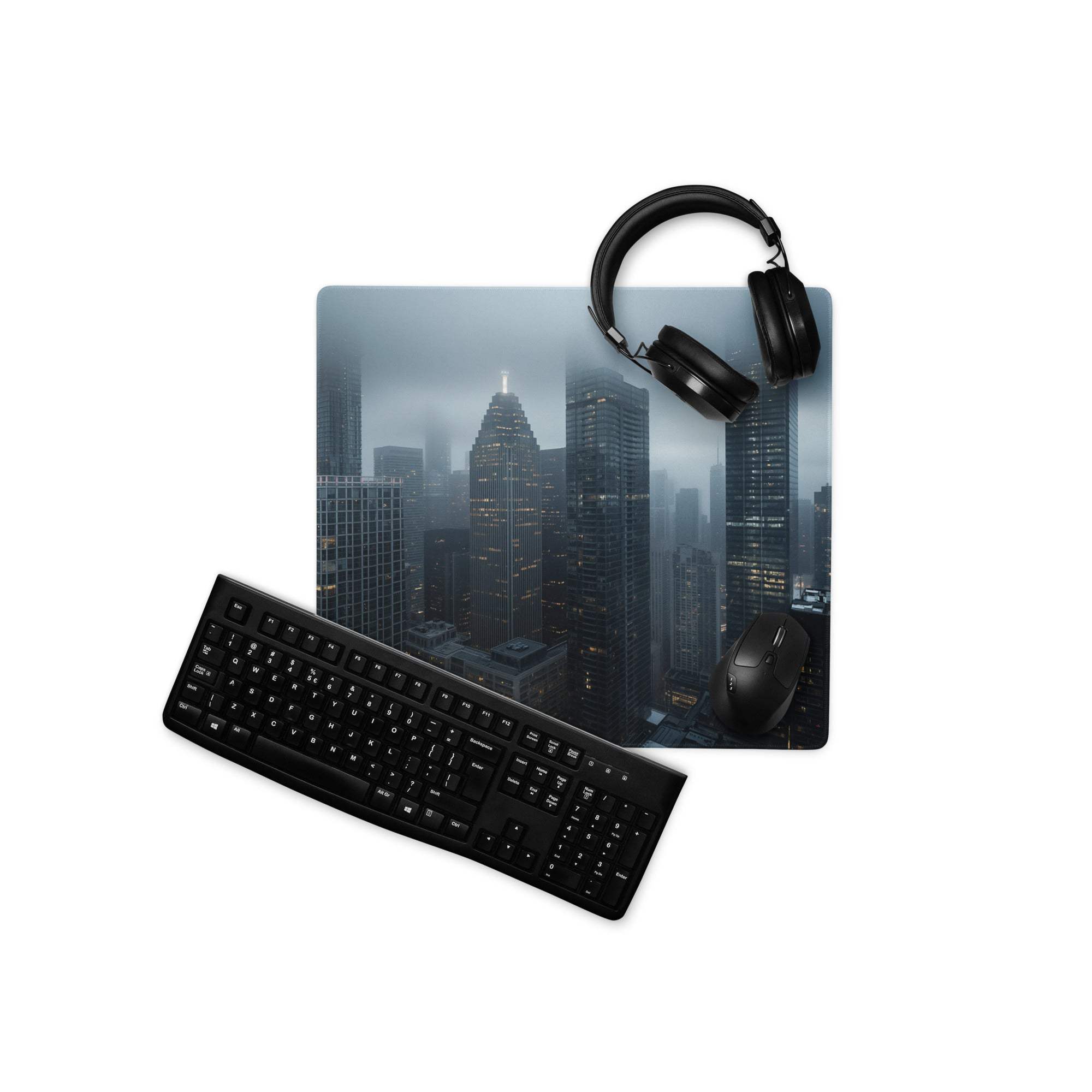 Black matte finish keyboard with standard layout keys