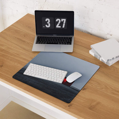 Gray black abstract textured minimalist house red dusk gaming mousepad