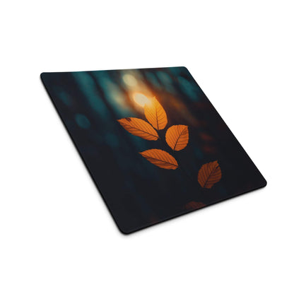Large autumn leaf orange gaming mouse pad with non-slip backing