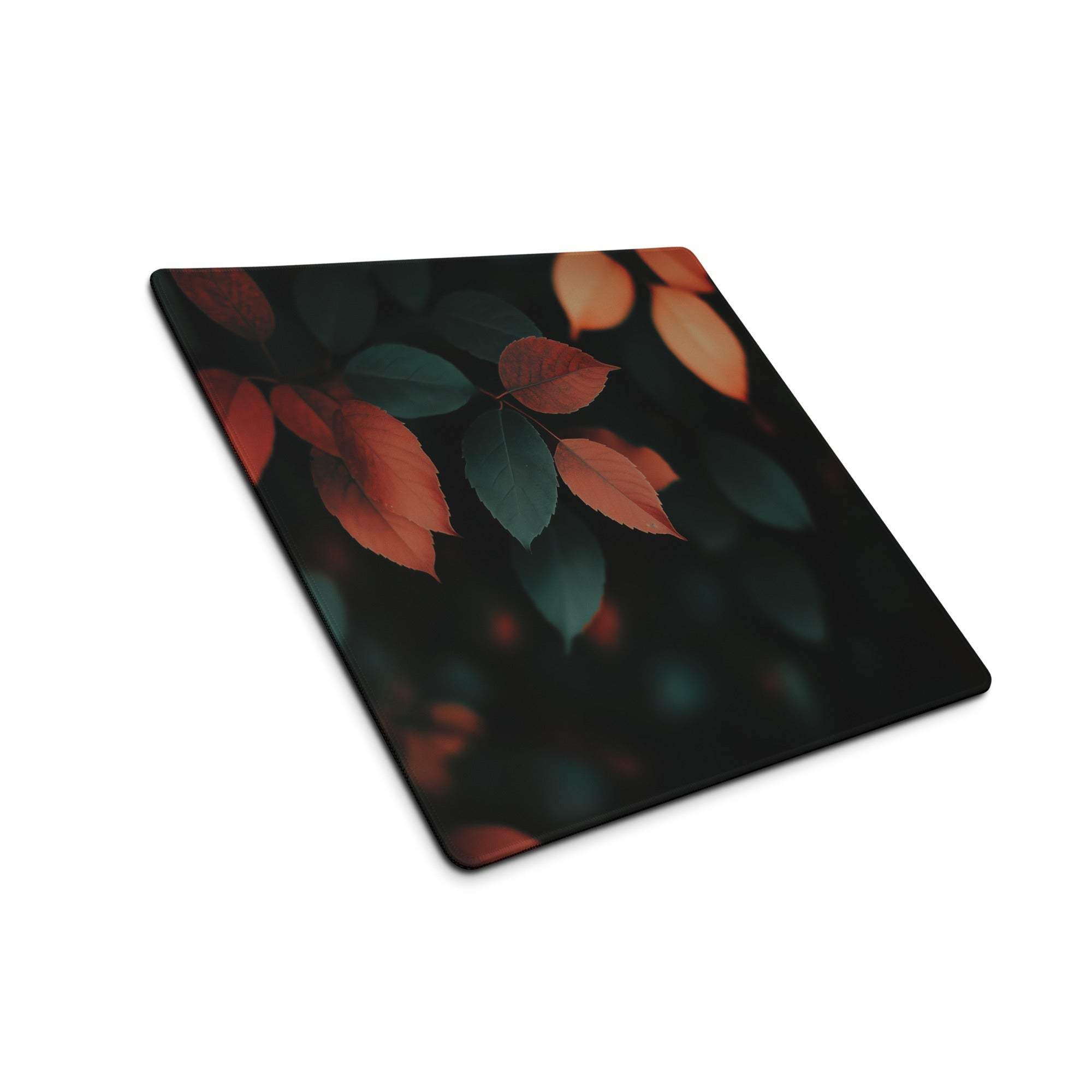 Autumn Leaves Dark Mood large gaming mouse pad with non-slip backing