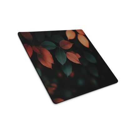 Autumn Leaves Dark Mood large gaming mouse pad with non-slip backing