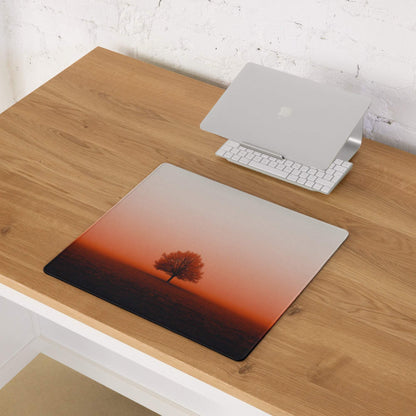 Sunset tree landscape large gaming mouse pad with non-slip base