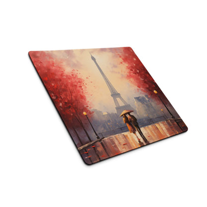 Autumn Red Paris Eiffel Tower rainy scene large gaming mouse pad