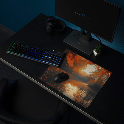 Autumn Forest Warmth large gaming mouse pad with non-slip base