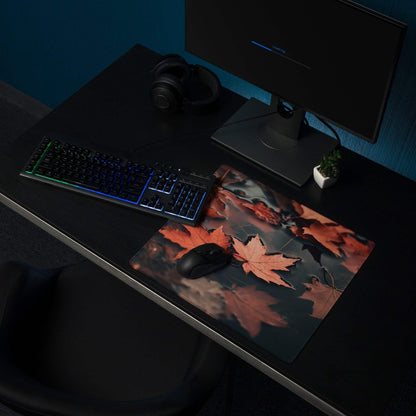 Autumn Leaves large gaming mouse pad with vibrant maple leaf design