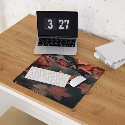 Autumn Leaves large gaming mouse pad with vibrant leaf design and non-slip base
