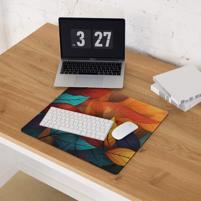 Vibrant autumn leaves large gaming mouse pad with non-slip base