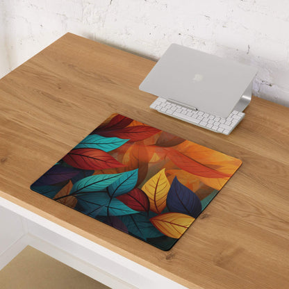 Vibrant autumn leaves gaming mouse pad large size with non-slip base