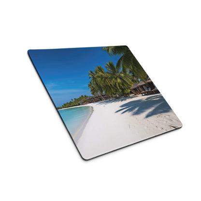 Vibrant beach paradise large gaming mouse pad with turquoise water and palms