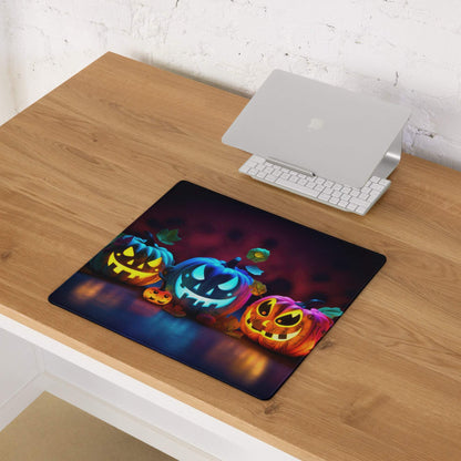 Halloween pumpkin glow gaming mouse pad with large size and non-slip backing