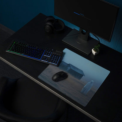 Moody Blue Mist ghostly figure landscape gaming mouse pad