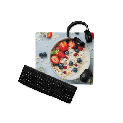 Vibrant oatmeal with strawberries gaming mouse pad for Dota CSGO