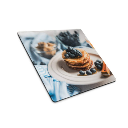 Premium large non-slip pancake print gaming mouse pad with stitched edges