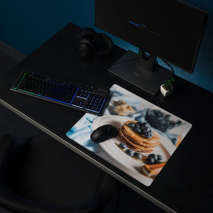 Premium large non-slip gaming mouse pad with blueberry pancakes design