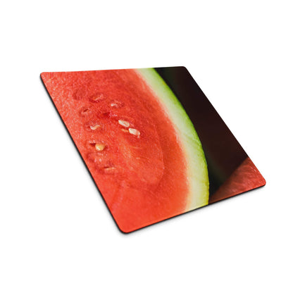 Vibrant watermelon slice on large gaming mouse pad with non-slip base