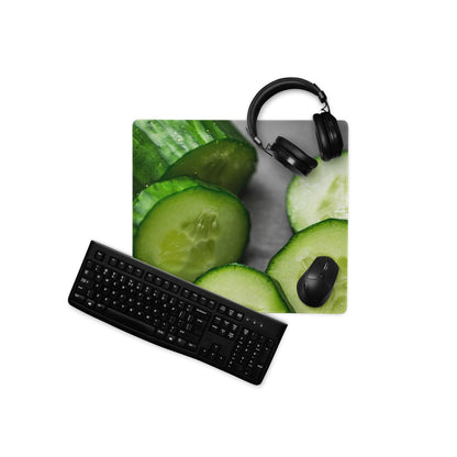 High performance oversized gaming mouse pad with green cucumber slice pattern