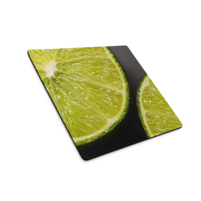 Vibrant lime green gaming mouse pad with non-slip backing and stitched edges