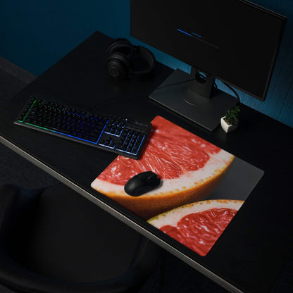 Vibrant grapefruit sliced juicy pink flesh large gaming mouse pad