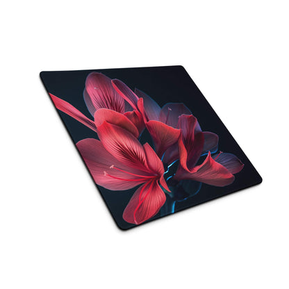 Elegant red floral large gaming mouse pad with non-slip backing for Dota 2 CSGO