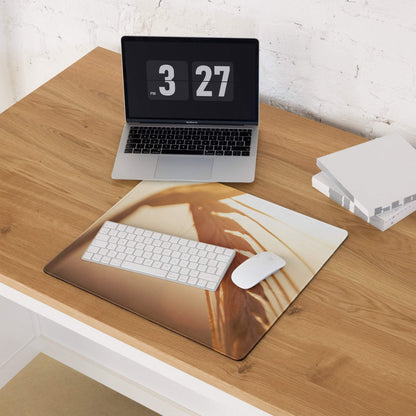 Detailed warm-toned hand with veins on Sunset Style gaming mouse pad