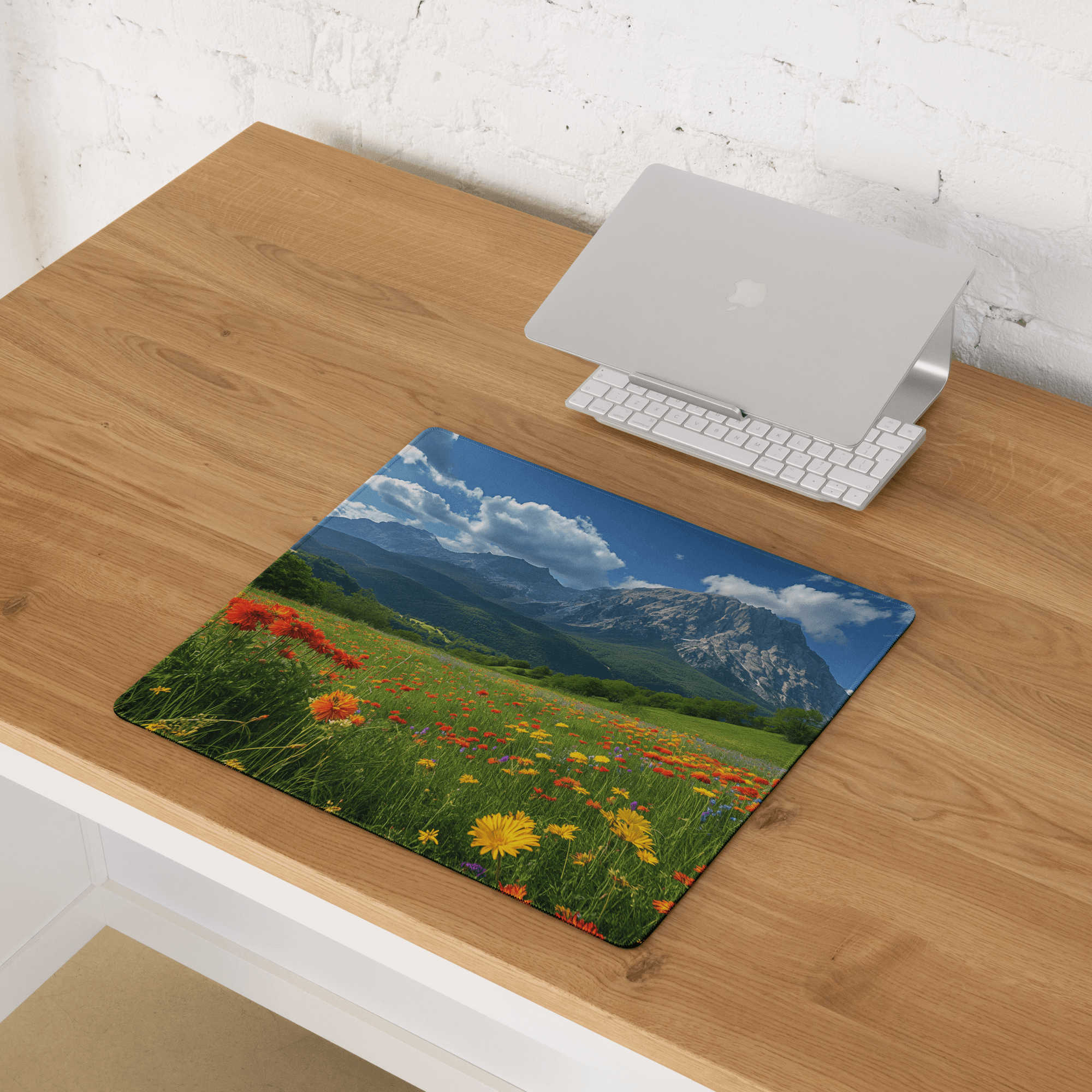 Epic Majestic large gaming mousepad with vivid meadow landscape print