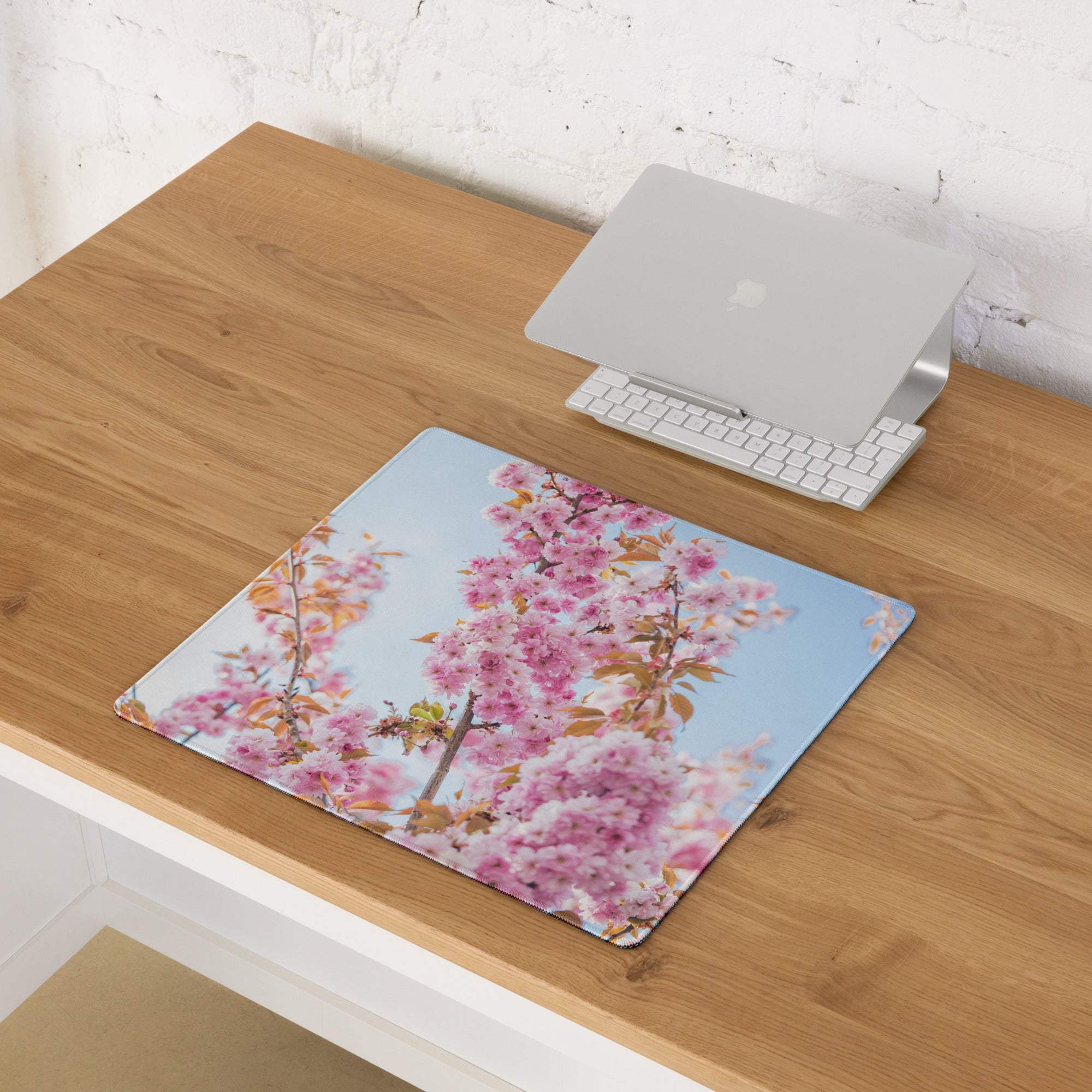 Pink cherry blossom print extra large gaming mouse pad