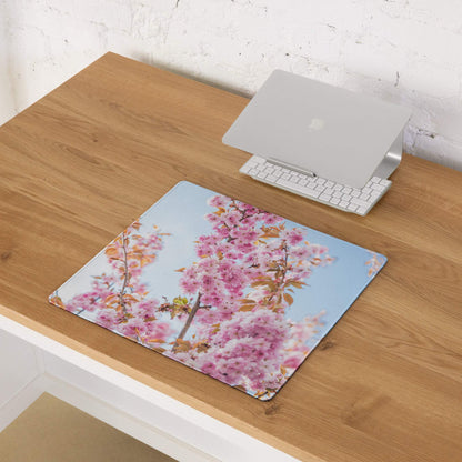 Pink cherry blossom print extra large gaming mouse pad
