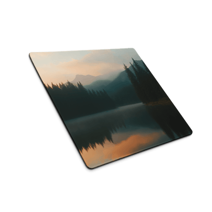 Large forest lake dawn acrylic frame on glossy mouse pad