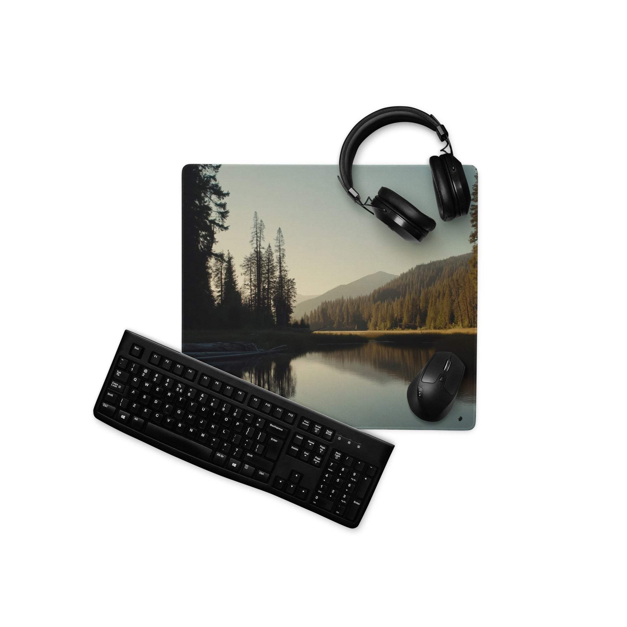 Black matte finish keyboard with standard layout keys
