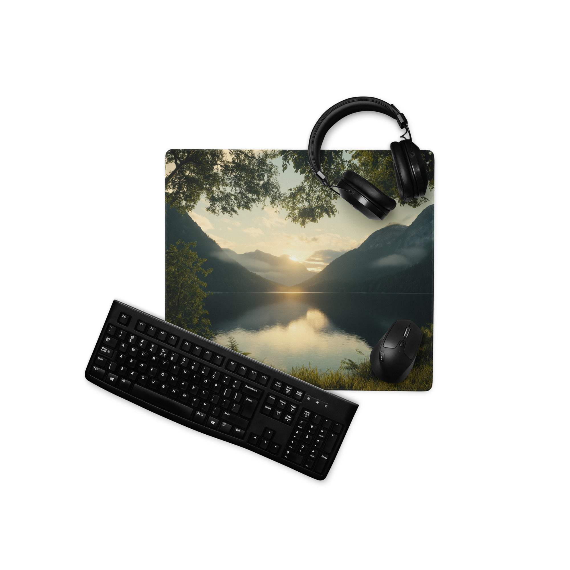 Black matte finish keyboard with standard layout keys