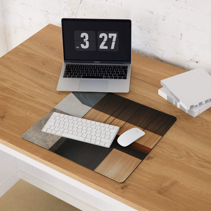 Modern desk large gaming mouse pad with warm marble wood inlays