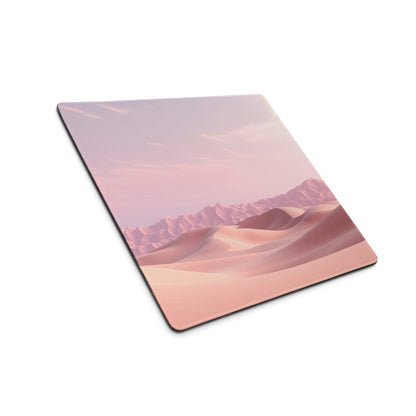 Pastel desert dunes premium gaming mouse pad with pink peach dunes and non-slip backing