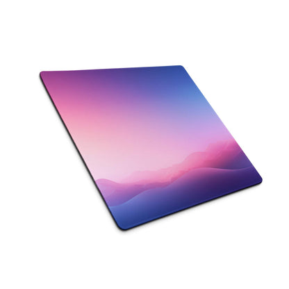 Pastel gradient purple-pink stitched gaming mouse pad with non-slip base