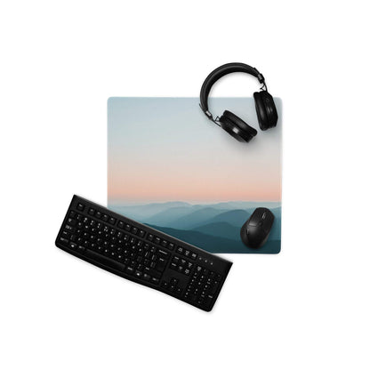 Serene Mountain Sunset Pastel Horizon large gaming mouse pad