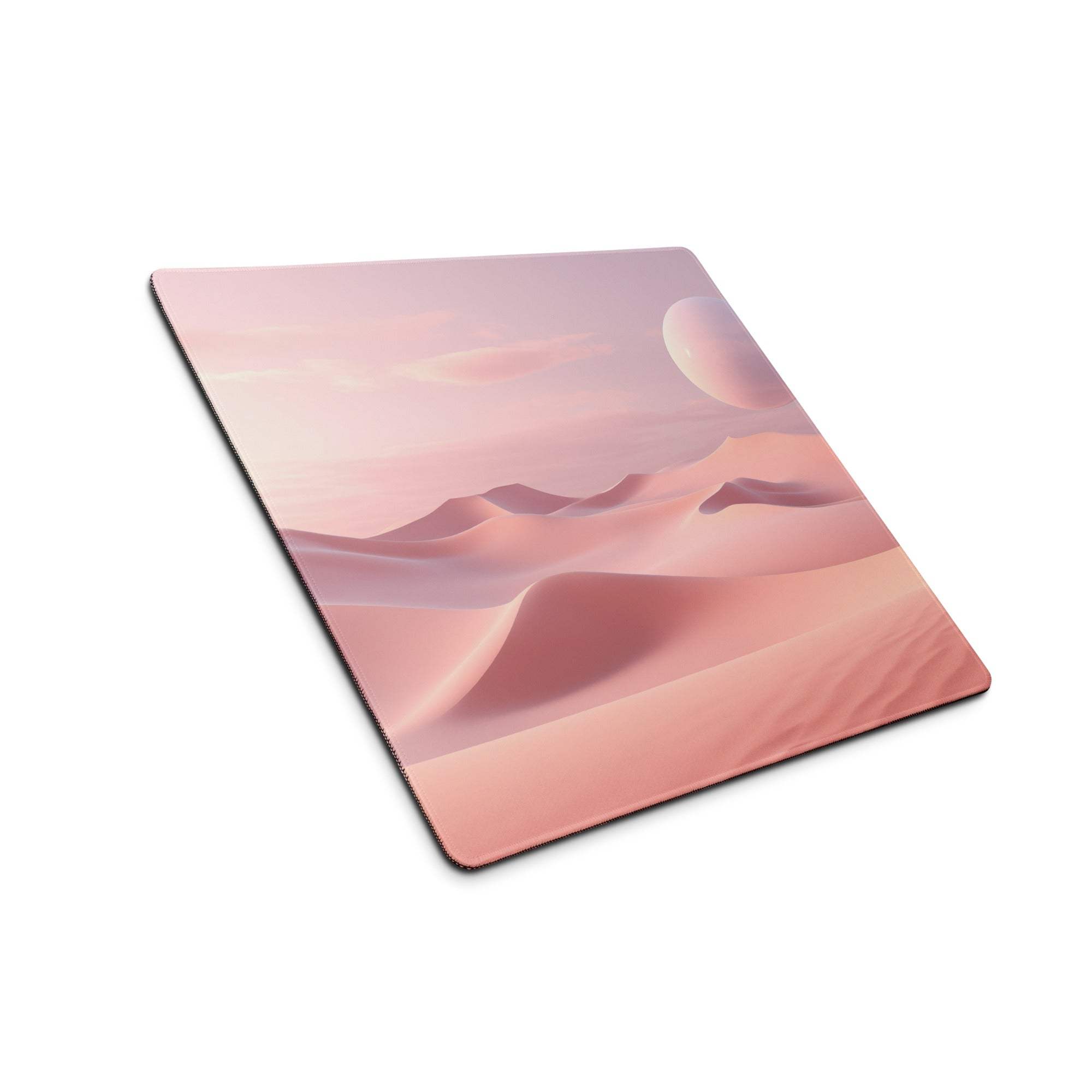 Dreamy Desert Dunes pastel pink large stitched gaming mouse pad