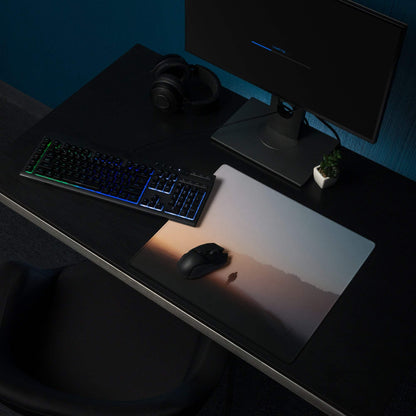 Immersive Sunset Gradient large gaming mouse pad with non-slip base