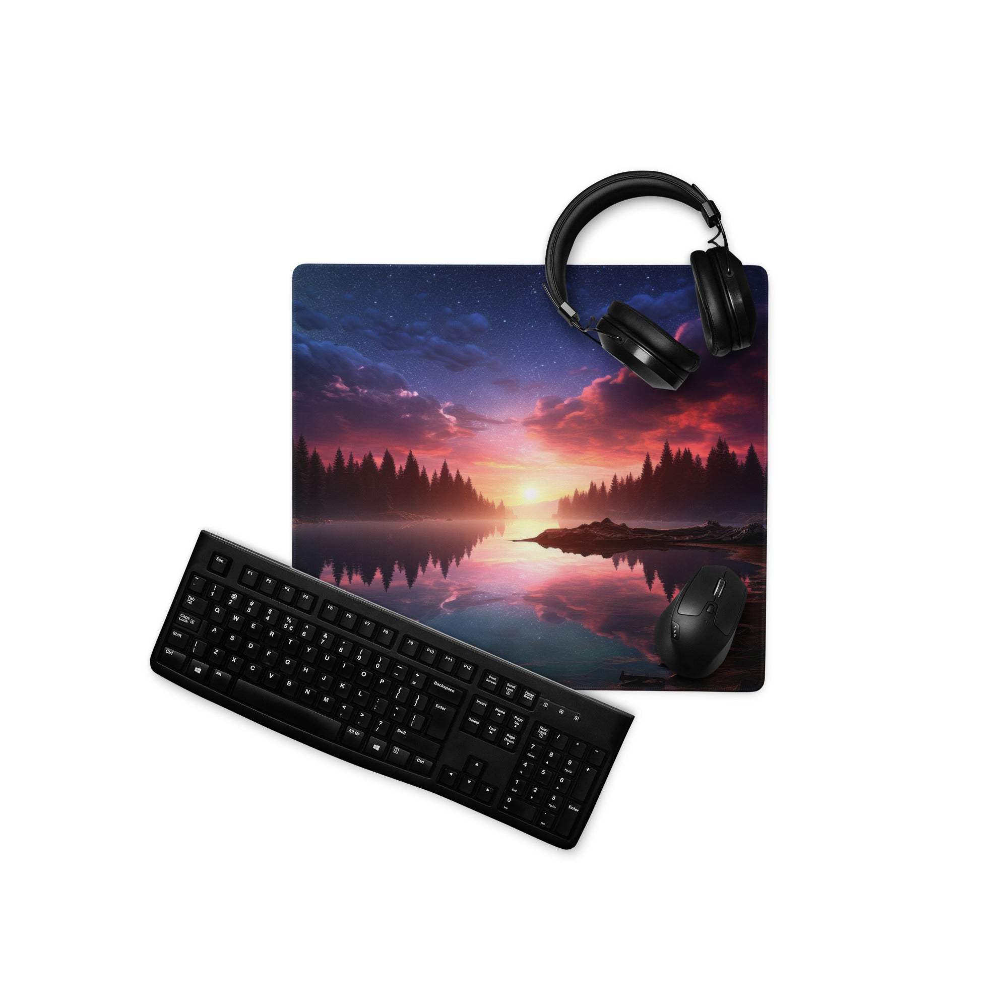 Black matte finish keyboard with standard layout keys