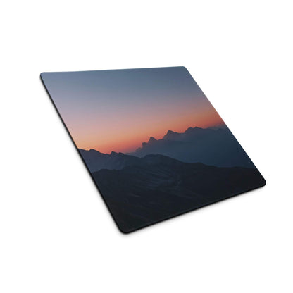 Minimalist mountain sunset warm orange large gaming mouse pad