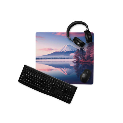 Dreamy Mount Fuji pink sunset reflection ultra large gaming mouse pad
