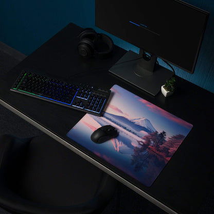Dreamy Mount Fuji pink sunset ultra large non-slip gaming mouse pad