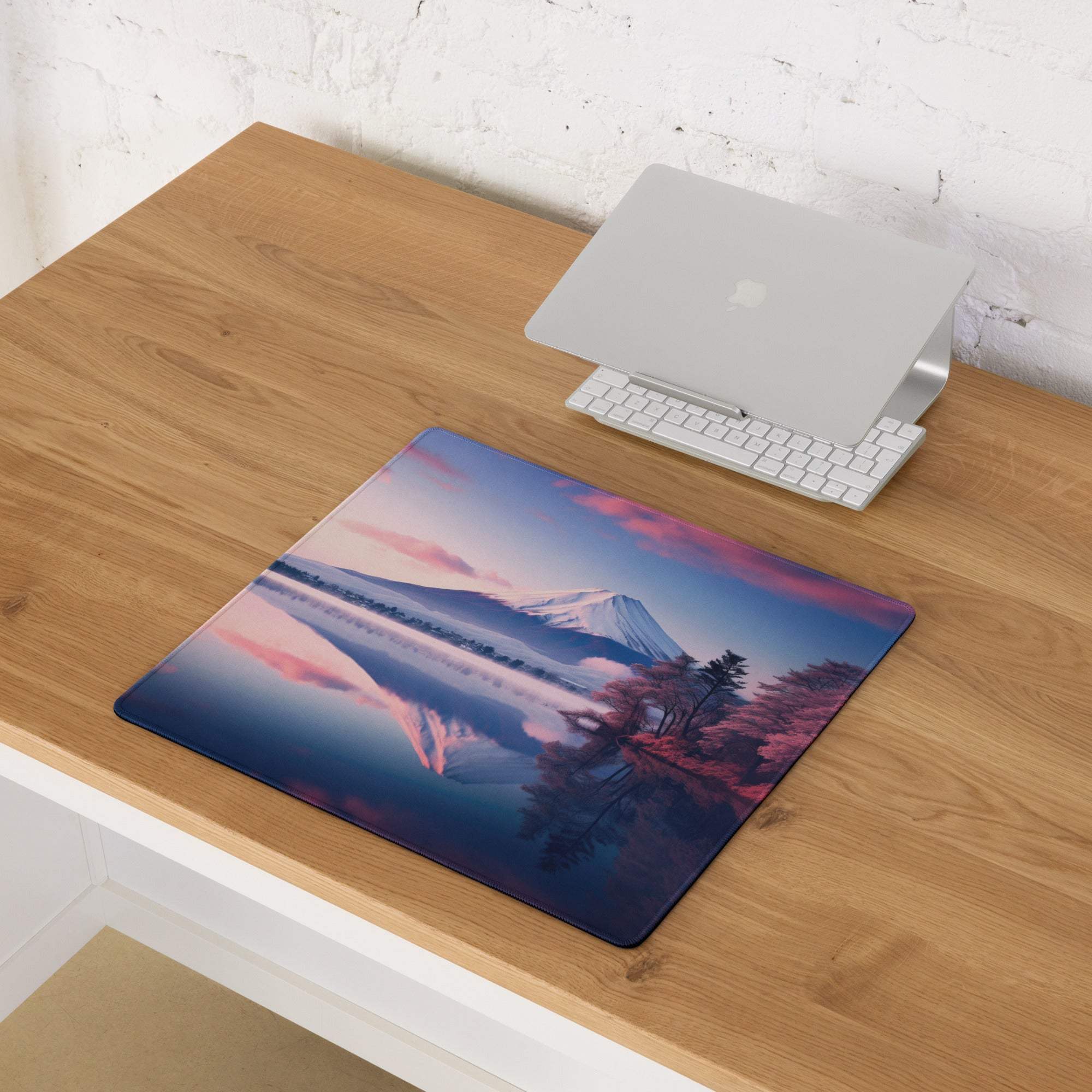 Dreamy Mount Fuji pink sunset ultra large non-slip gaming mouse pad