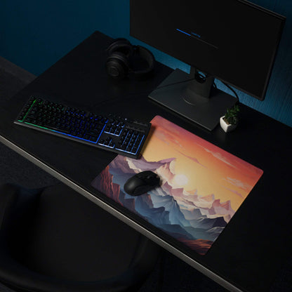 Vibrant mountain sunset landscape large gaming mouse pad