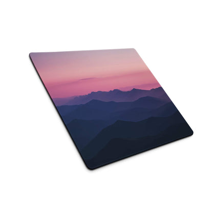 Twilight Mountain Range gaming mouse pad with serene dusk landscape