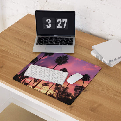 Large Sunset Palm Trees Gaming Mouse Pad with Non-Slip Backing