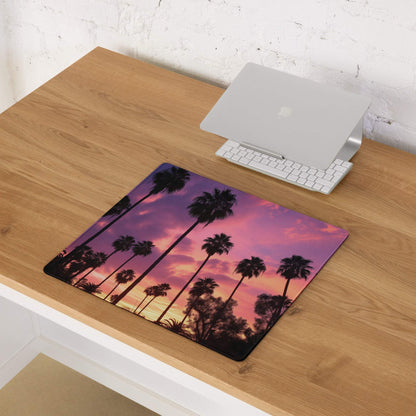 Large Sunset Palm Trees Gaming Mouse Pad with Non-Slip Backing