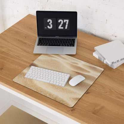 Premium desert sand gold gaming mouse pad with beige tan gradient texture