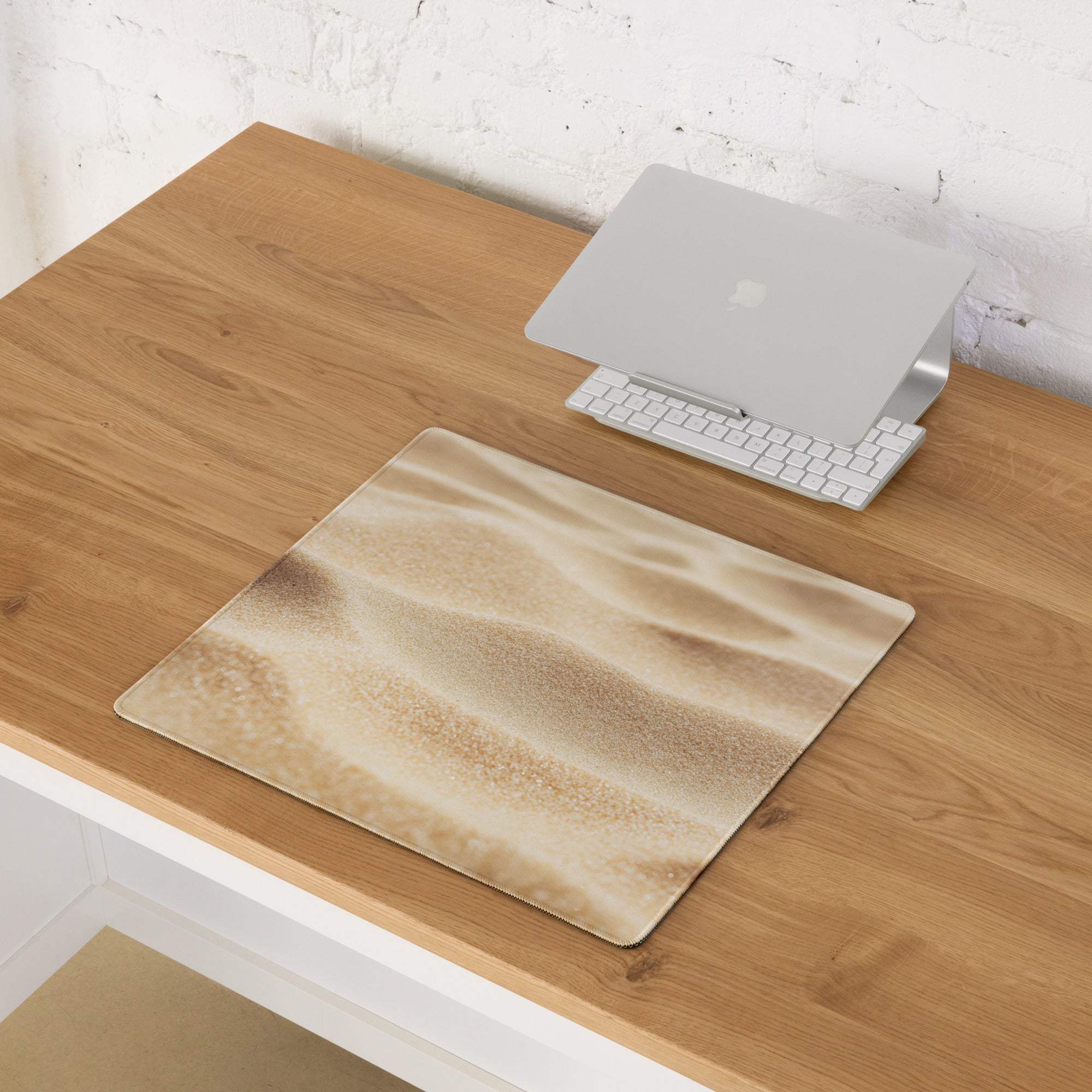 Premium beige gold desert sand texture gaming mousepad large