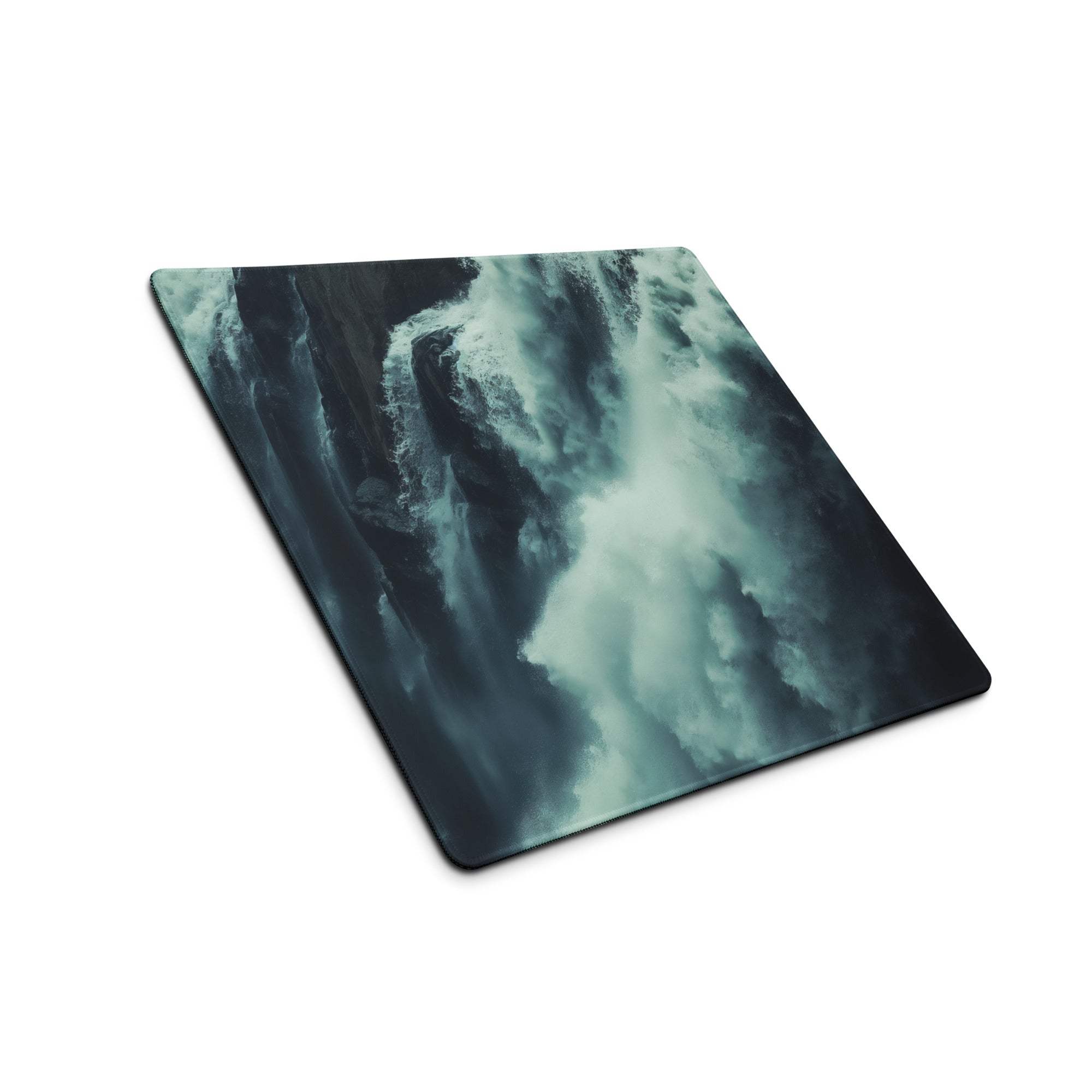 Cinematic Waterfall Scene moody teal non-slip large gaming mouse pad
