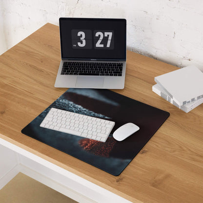 Premium Midnight Ember extended gaming mouse pad black with red gray abstract design